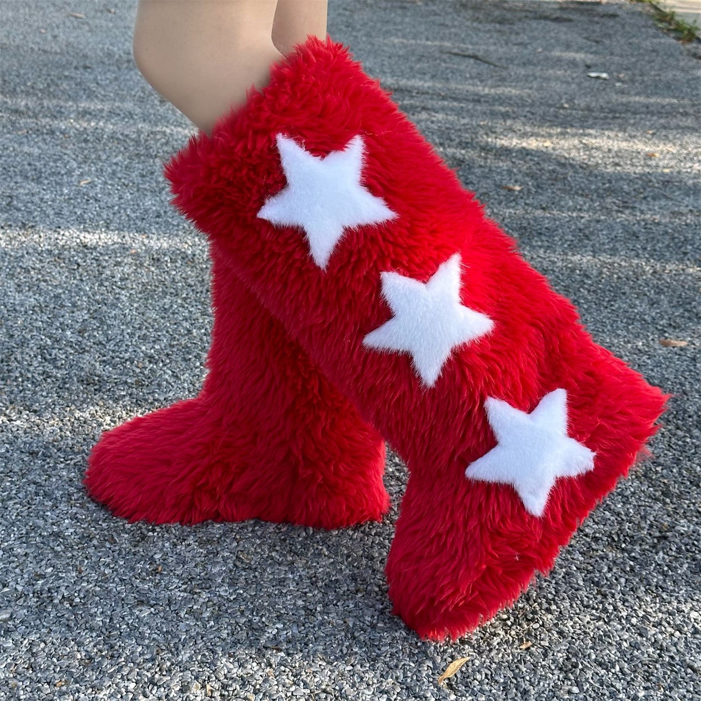 Flat Heel High-top Warm Winter Long Tube Fur Boots