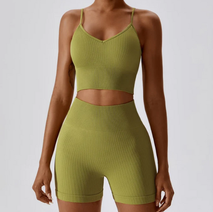 Seamless Knitted Thread Yoga Suit