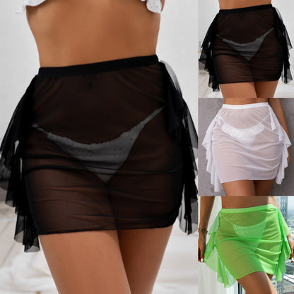 Mesh Swimsuit Blouse Perspective Skirt