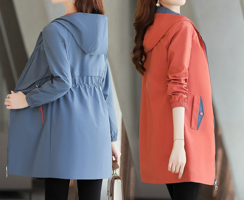 Fashion Trench Coat Mid-length Loose Casual Reversible Coat