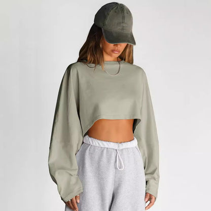 Round Neck Sweater Short Sports Bottoming Shirt