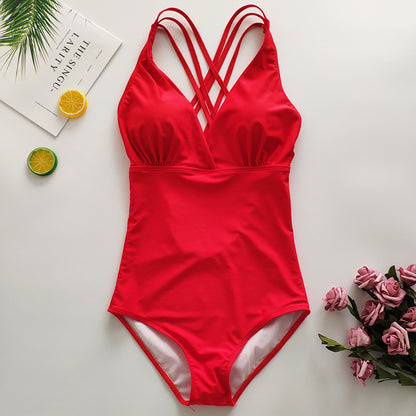 Slim triangle one-piece bikini