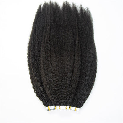 Virgin hair Kinky Straight  Hair Extension Tape Ins