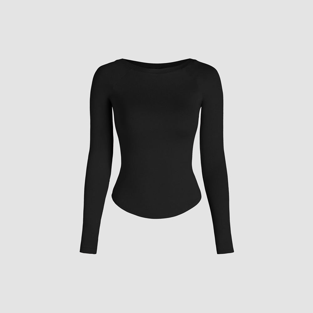 Casual Slim-fit High-elastic Knitted Long-sleeve T-shirt
