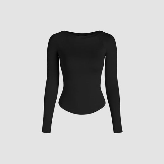 Casual Slim-fit High-elastic Knitted Long-sleeve T-shirt