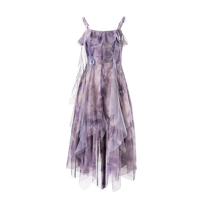 Summer Women's Irregular French Strap Long Dress
