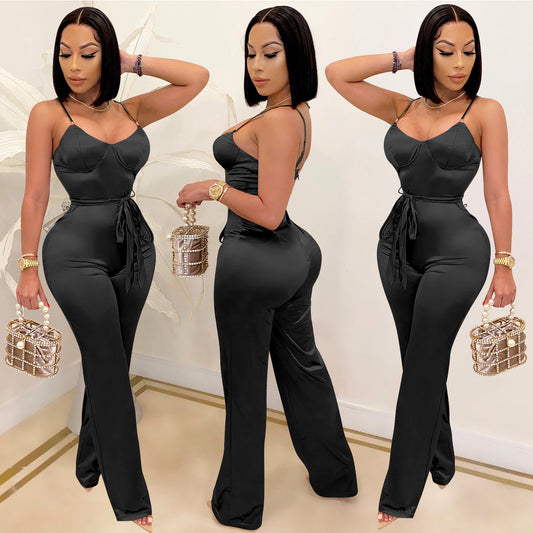Sexy Jumpsuit Straight Trousers Casual Temperament Commuting