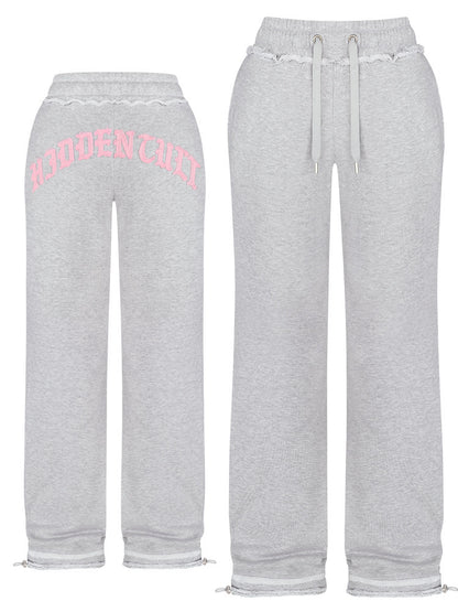 New Letter Patch Casual Trousers Suit