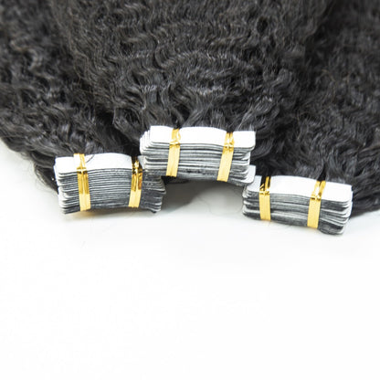 Virgin hair Kinky Straight  Hair Extension Tape Ins