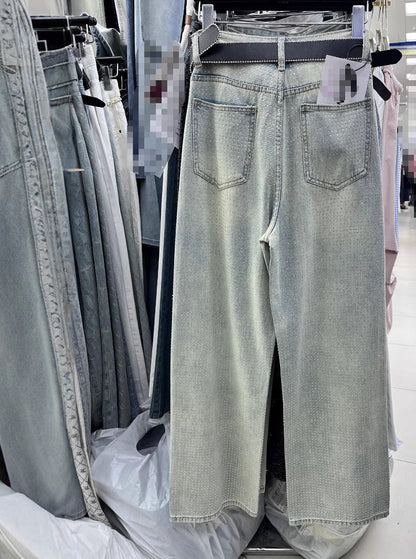 High Waist Loose Fashion Slimming Casual Wide-leg Draggle-tail