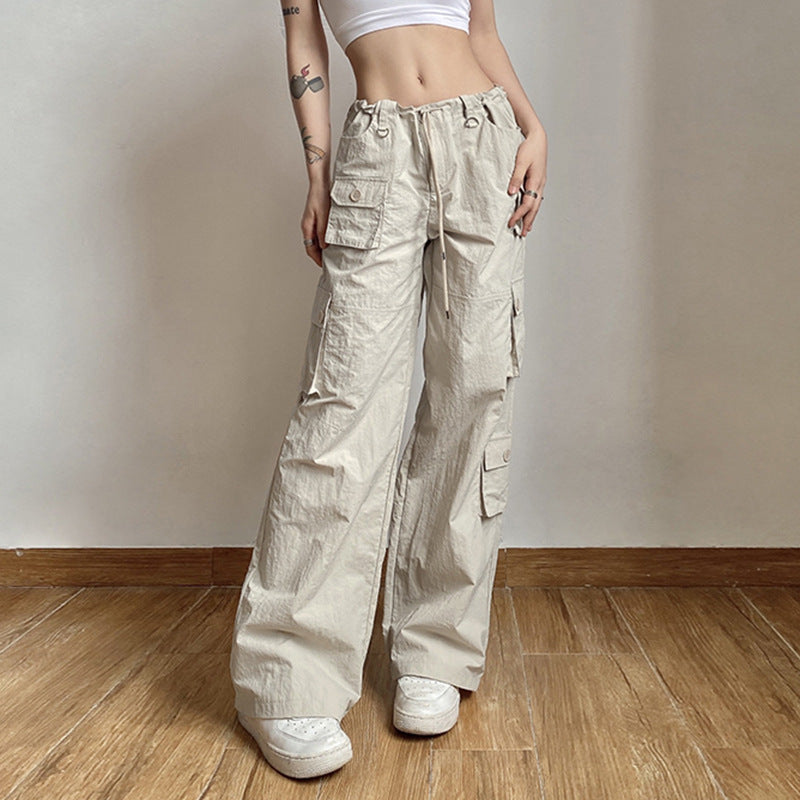 Utility Street Style Bungee Drawstring Cuffed Multiple Pockets