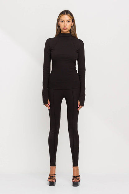 Soft double side jersey top and leggings set