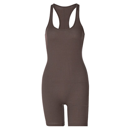 Pure Color High Waist Skinny Sports Yoga Overalls