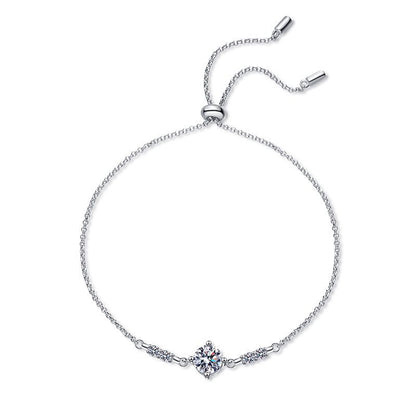 S925 Sterling Silver Classic Style Simple Four-claw Bracelet For Women