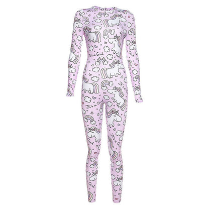 Printed hip sports fitness jumpsuit