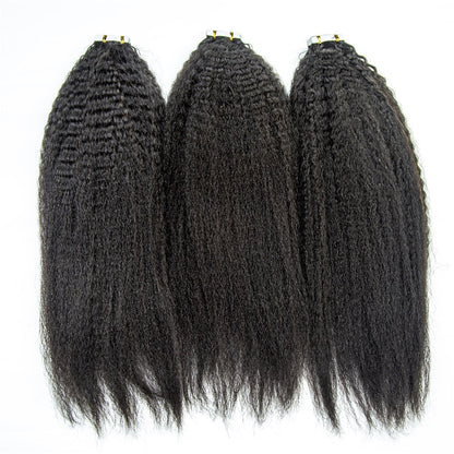 Virgin hair Kinky Straight  Hair Extension Tape Ins