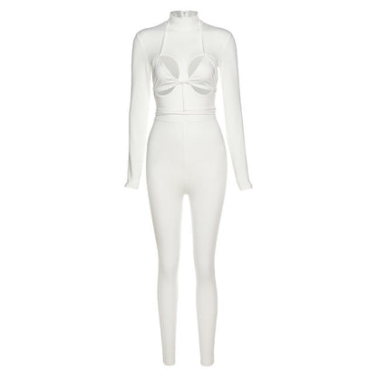 Sexy Hollow Strap Fashion Sports Jumpsuit