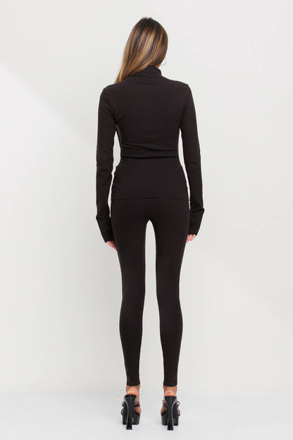 Soft double side jersey top and leggings set