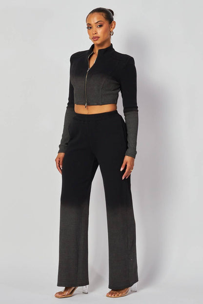 Yael Rib Knit Crop Top and Pants Set