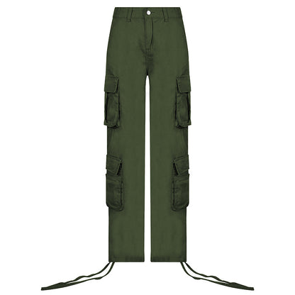 Autumn And Winter Foreign Trade Women's Street Hip Hop Style Low Waist Tooling Denim Pants Casual Pants