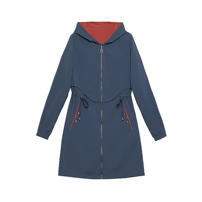 Fashion Trench Coat Mid-length Loose Casual Reversible Coat