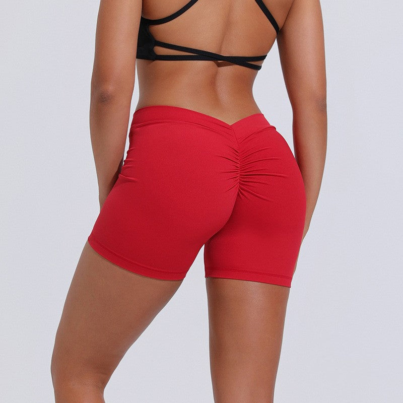 High Waist Hip Lift Back V Yoga Shorts