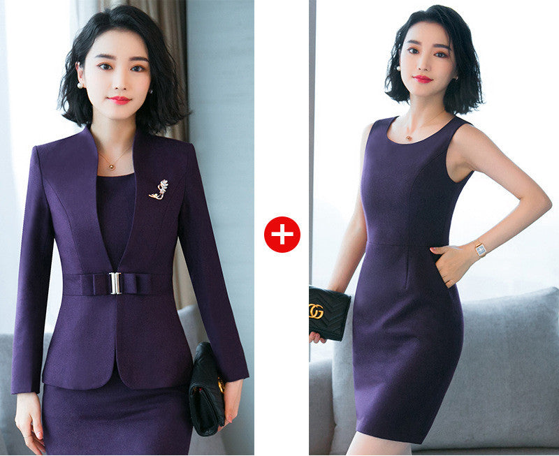 Fashion Business Wear Temperament Collarless Suit