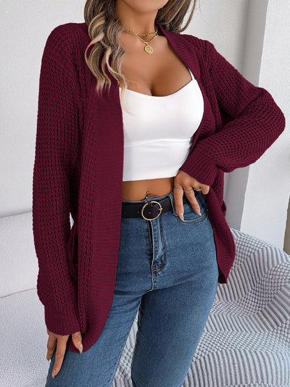 Casual Pocket Long Sleeve Knit Cardigan Sweater