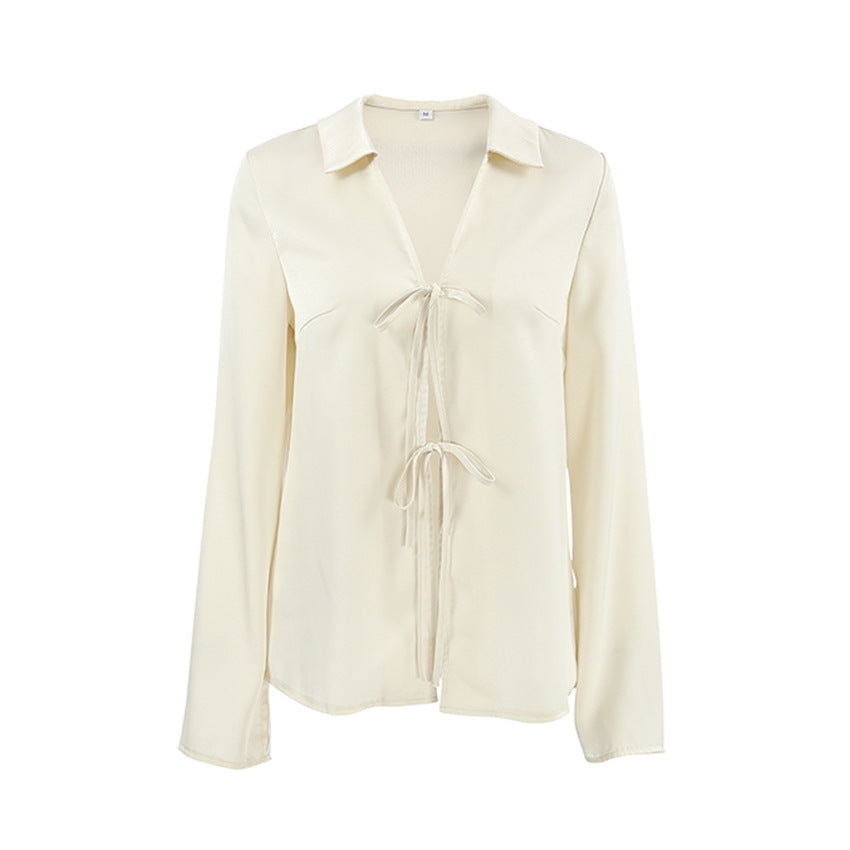 Fashion Loose Apricot Cardigan Top Women's Clothing