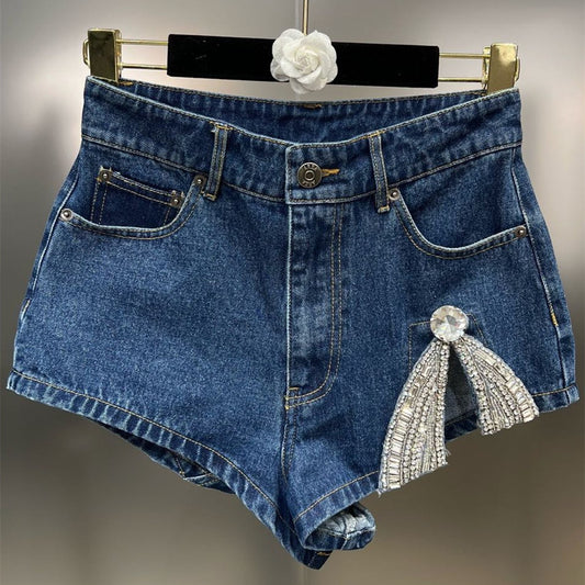 Contrast Color Heart Patchwork Shorts
