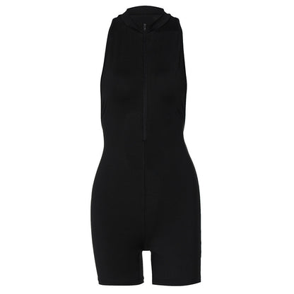 Sleeveless Short Cut Back Slim Fit Hip-lifting Sports Jumpsuit