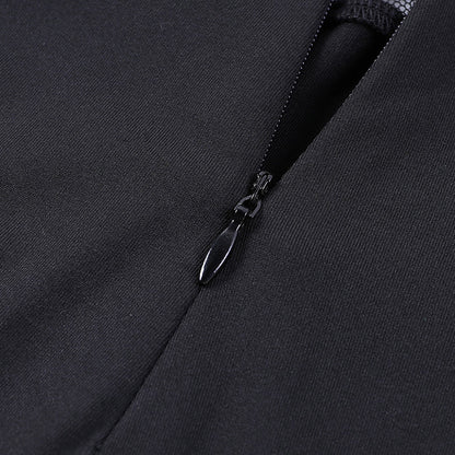 Slim  Perspective Polka Dot Stitching Hot Drill