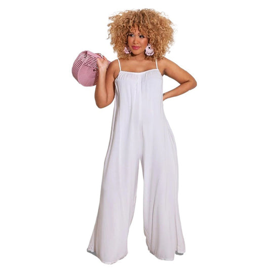 Solid Color Casual Sling Women's Jumpsuit