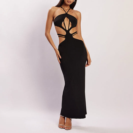 Slim-fit Dress Hollow-out Design Sense Niche