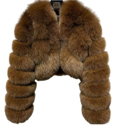 Short Stitching Winter Warm All-matching Top Jacket
