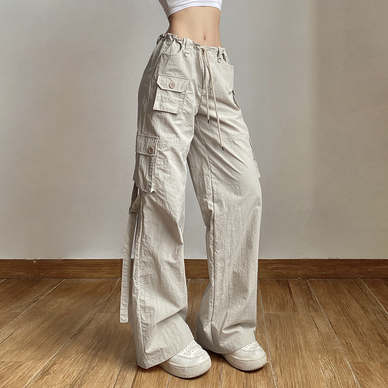 Utility Street Style Bungee Drawstring Cuffed Multiple Pockets