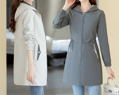 Fashion Trench Coat Mid-length Loose Casual Reversible Coat