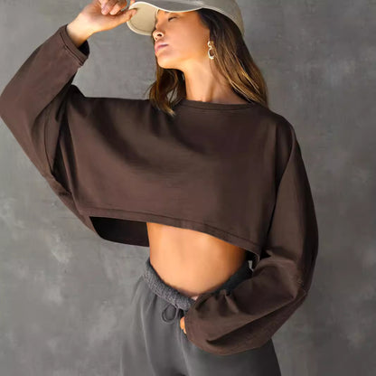 Round Neck Sweater Short Sports Bottoming Shirt