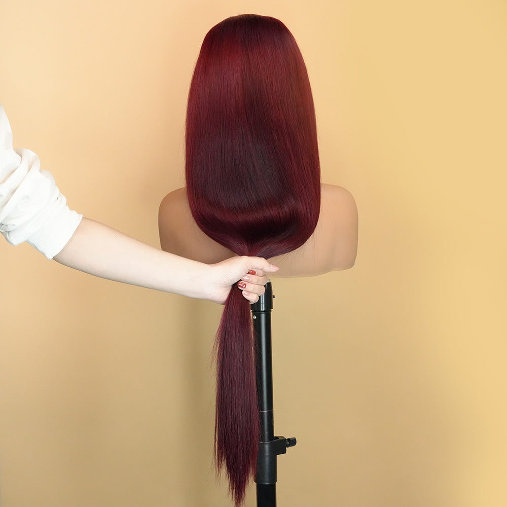 99J Wig Human Hair Wig 13x4 Lace Front Wig Straight