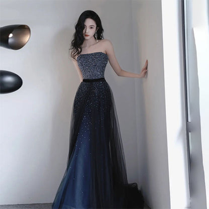 Light Luxury Minority Performance Strapless Dress Host