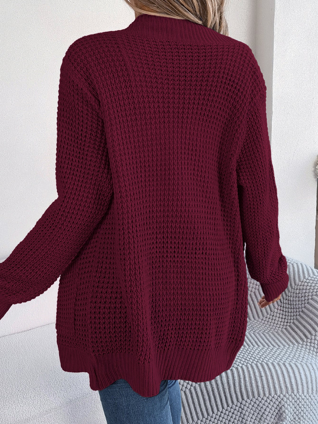Casual Pocket Long Sleeve Knit Cardigan Sweater