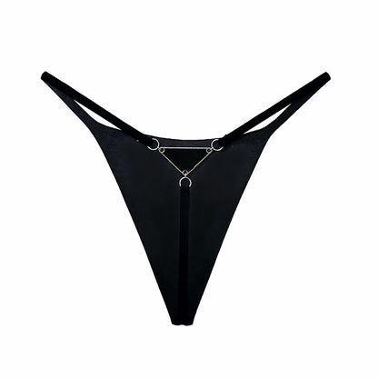 T-shaped Trendy Metal Chain Transparent Lace Personality T Underwear