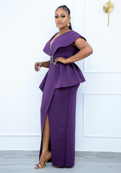 Slim Fit Irregular Long Dress High Waist Dress