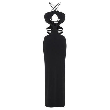 Slim-fit Dress Hollow-out Design Sense Niche