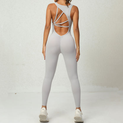 Jumpsuit Women's One-piece Yoga Sleeveless Workout Clothes Running Sportswear Stretch Tight Training Wear