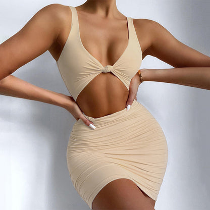 Women's Knotted Hollow-out Sheath Dress
