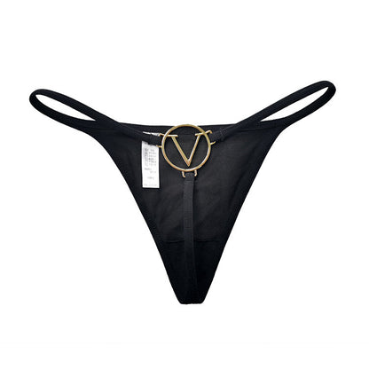 T-shaped Trendy Metal Chain Transparent Lace Personality T Underwear