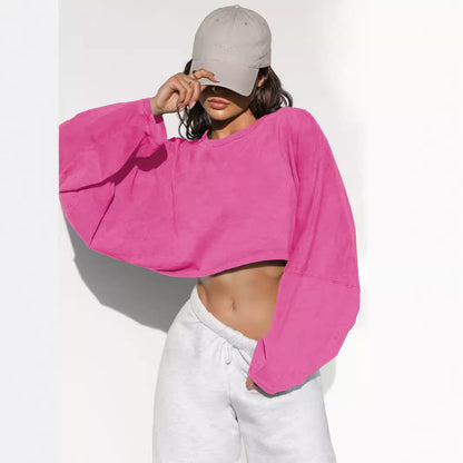 Round Neck Sweater Short Sports Bottoming Shirt