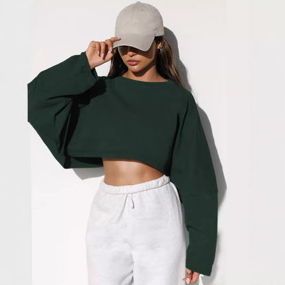 Round Neck Sweater Short Sports Bottoming Shirt