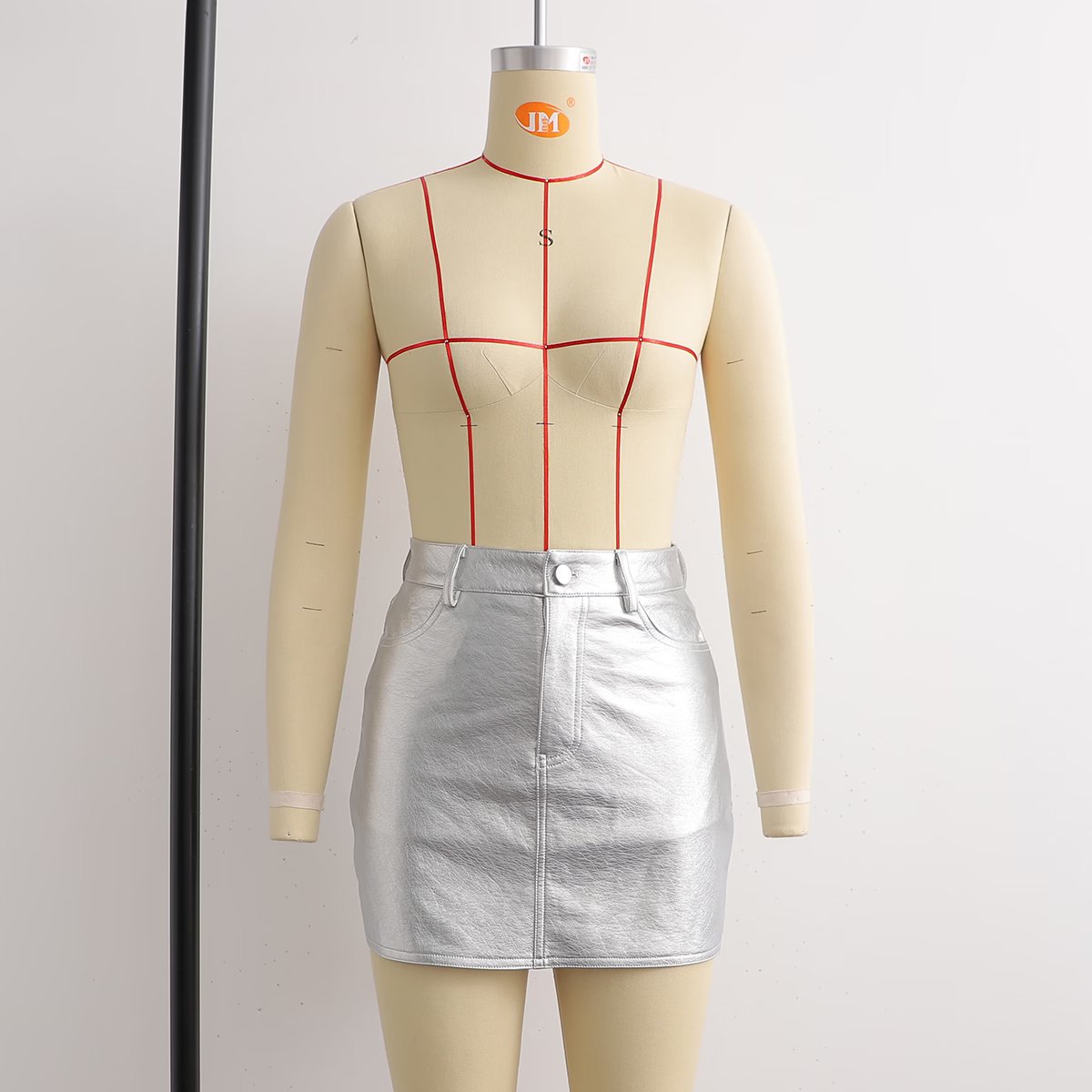 Slim  Style High Waist Pu Skirt